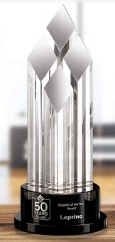 Custom Etched Optic Crystal Pinnacle Award