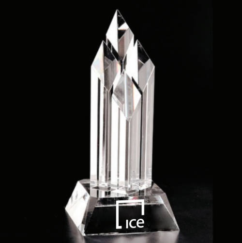 Superior Diamond Optical Crystal Custom Logo Golf Award