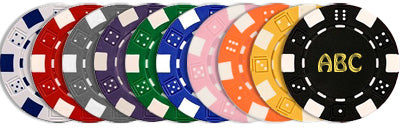 Custom Dice Striped Golf Poker Chips