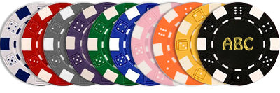 Custom Dice Striped Golf Poker Chips-Tournamentshowroom.com