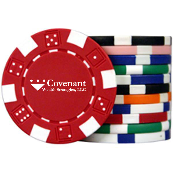 Custom Dice Striped Golf Poker Chips-Tournamentshowroom.com
