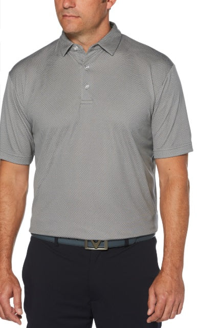 Custom Logo Embroidered Callaway Men's Diamond Jacquard Polo Shirt