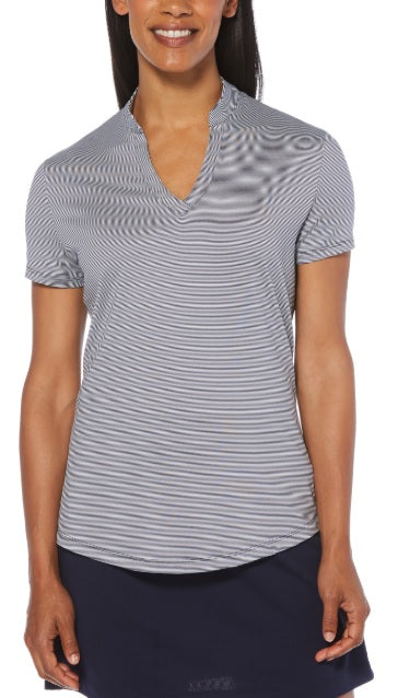 Custom Logo Embroidered Callaway® Ladies' Fine Line Stripe Polo Shirt
