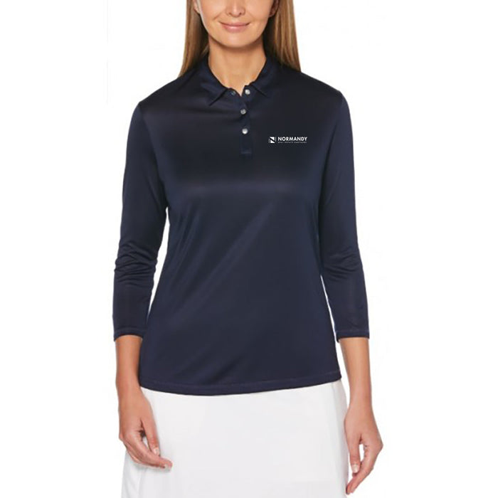 Custom Logo Embroidered Callaway Ladies' 3/4 Sleeve Polo Shirt