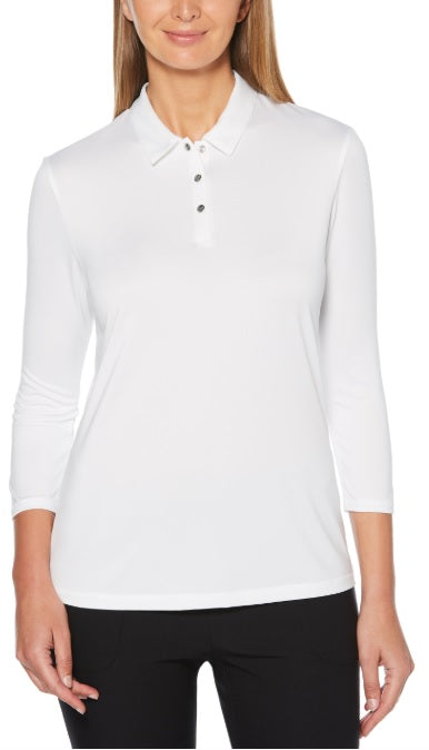 Custom Logo Embroidered Callaway Ladies' 3/4 Sleeve Polo Shirt