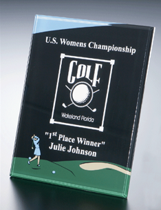 Custom Logo Bevelled Female Golfer Sports Stand-Up Series Award