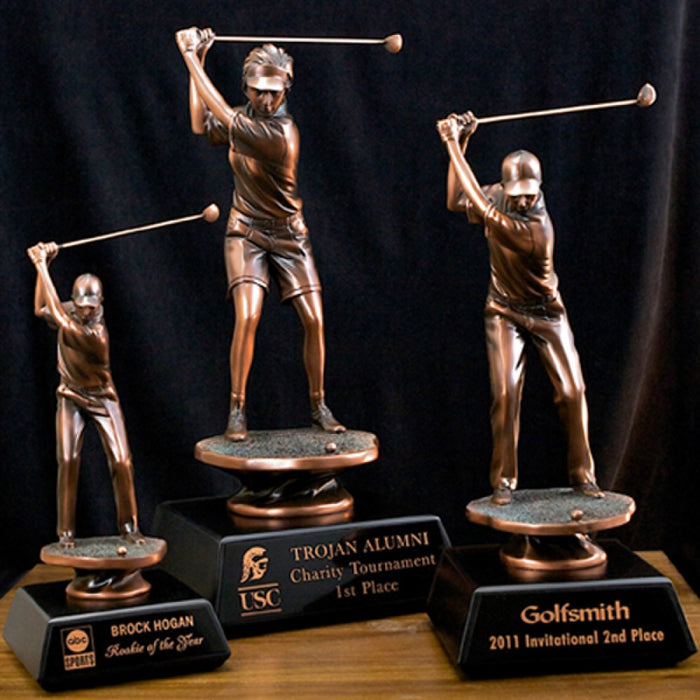 Custom Engaved Bronzed Golfer Trophy