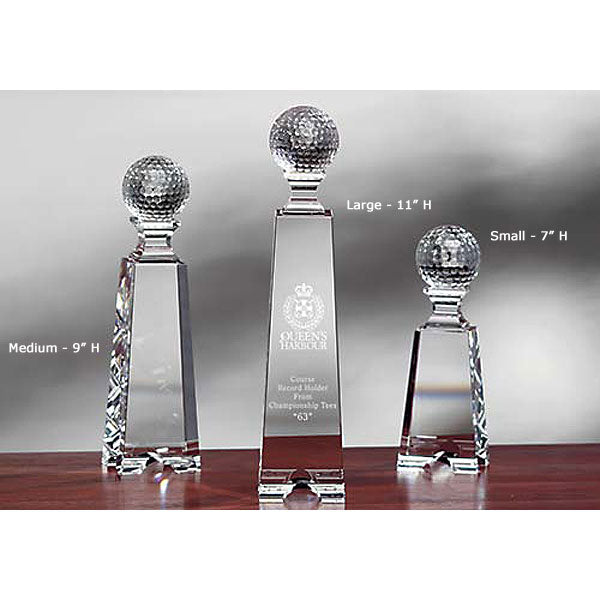 Gate Tower Optical Crystal Etched Golf Award