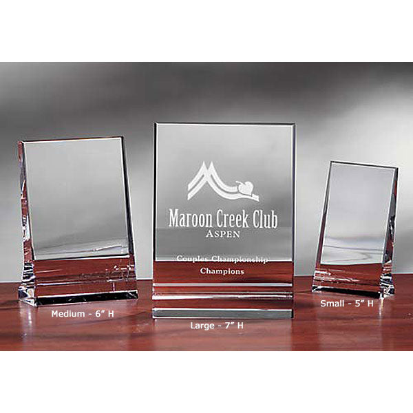 Vertical Wedge  Optical Crystal Custom Logo Golf Award