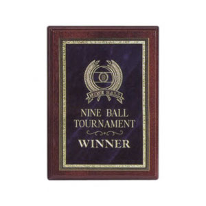 Mahogany Finish Engraved Marble Golf Plaques