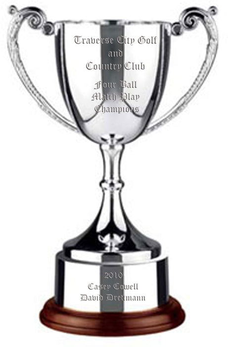Custom Logo Silverplated Golf Trophy