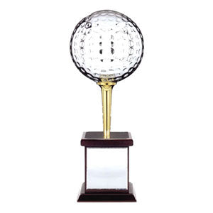 Corporate Golf Event Silverplated Golf Ball Trophy