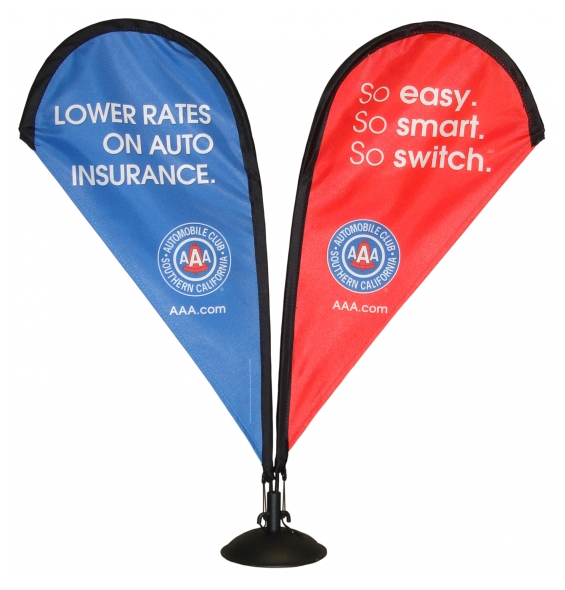 Custom Golf Signs - Table Top Teardrop Banner Digitally Printed with Your Logo