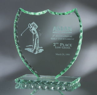 Jade Glass Pearl Edge Shield Award