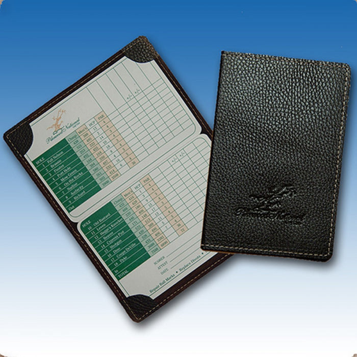 Custom Genuine Leather Tri-Fold Golf Scorecard Holder