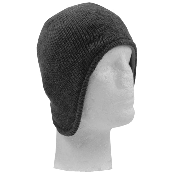 Fleece Lined Acrylic Beanie w/ Flap Embroidered with Your Logo
