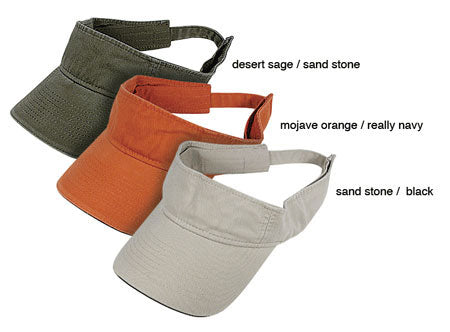 Custom Golf Visors Washed Twill Embroidered with Your Logo-Tournamentshowroom.com