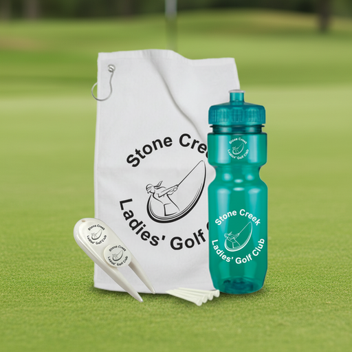 Custom Logo Golf Hydration Kit with 22 oz Bike Bottle - Tournamentshowroom.com
