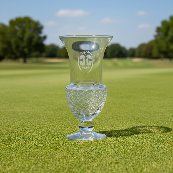 Custom Logo Crystal Trophy Vase Etched Award Recognition Gift - Tournamentshowroom.com