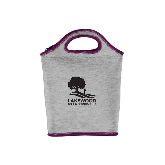 Custom Logo Venti Heathered Jersey Knit Neoprene Lunch Bag