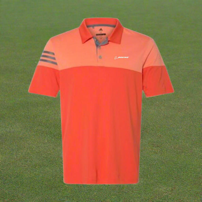 Custom Logo Embroidered Men's Adidas Heather 3-Stripes Block Sport Shirt