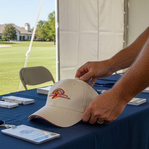 Custom Logo Brushed Cotton Sandwich Visor Golf Cap - Tournamentshowroom.com