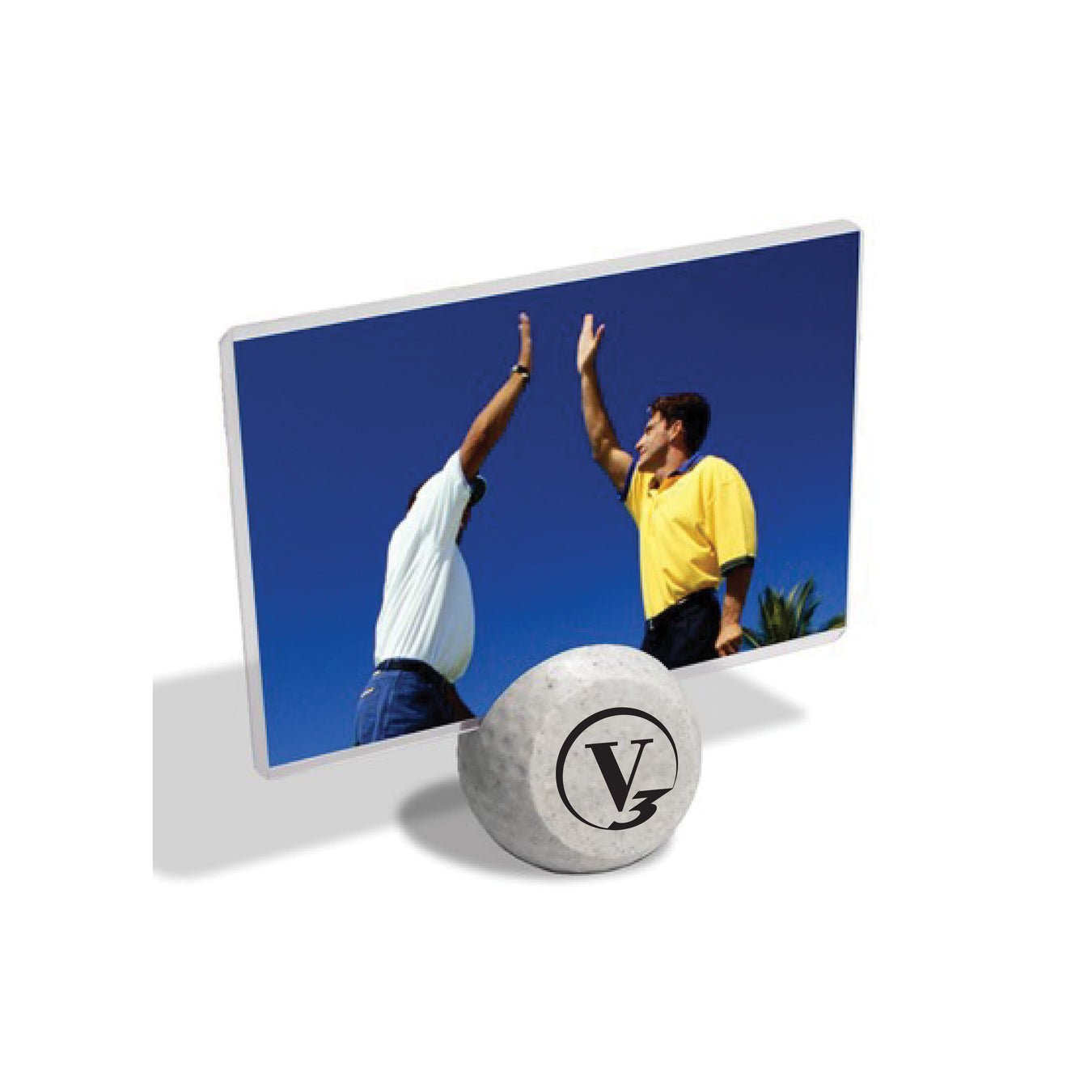 2.25" D x 2" H Golf Ball Picture Frame-Tournamentshowroom.com
