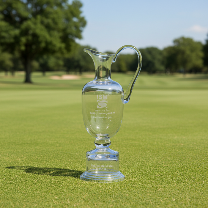 Custom Logo Claret Cup Crystal Golf Award Handblown Trophy - Tournamentshowroom.com