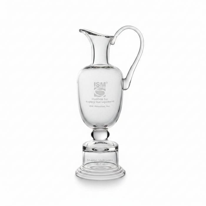 Custom Logo Claret Cup Crystal Golf Award Handblown Trophy - Tournamentshowroom.com