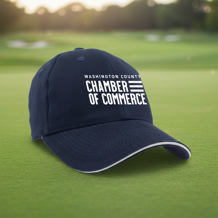 Custom Logo Heavyweight Twill Sandwich Golf Cap Embroidered