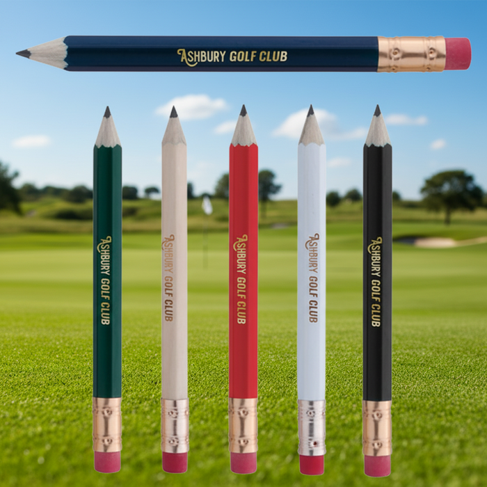 Custom Logo Hex Golf Pencil with Eraser