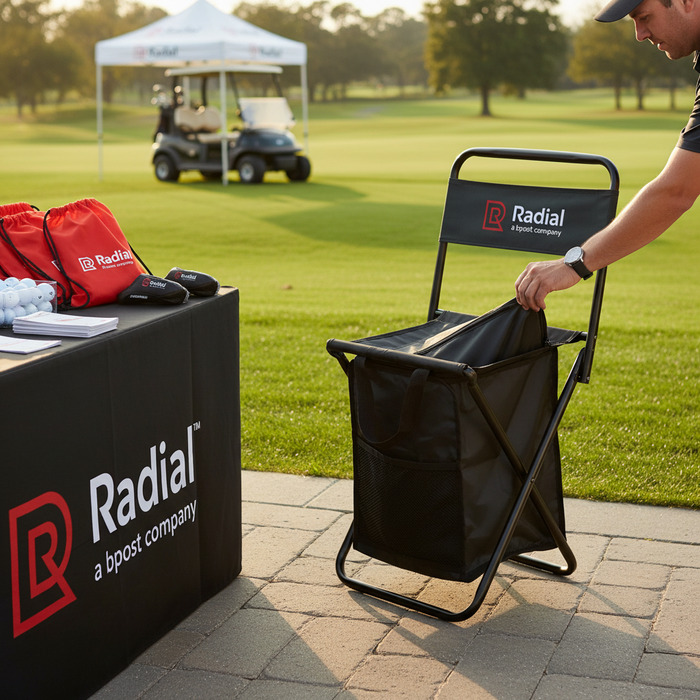 Custom Logo Folding Chair with Insulated Cooler