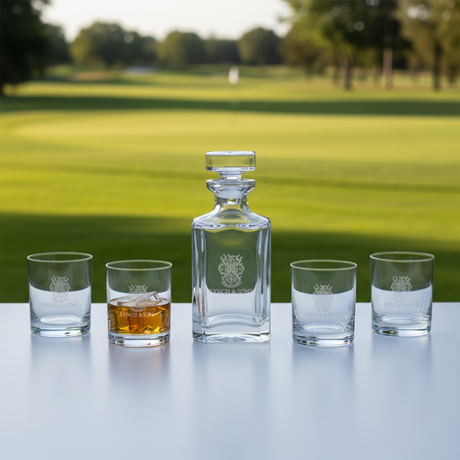 Custom Logo Executive Crystal Bar Set - Tournamentshowroom.com
