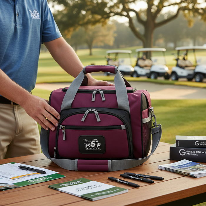 Custom Logo Convertible 12-Can Golf Duffel Bag Cooler - Tournamentshowroom.com