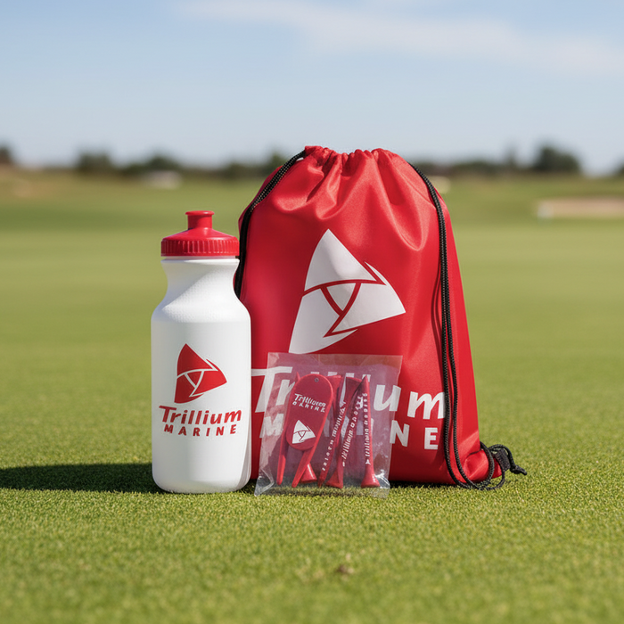 Custom Logo Golf Gift Kit with Drawstring Bag & Bottle - Tournamentshowroom.com