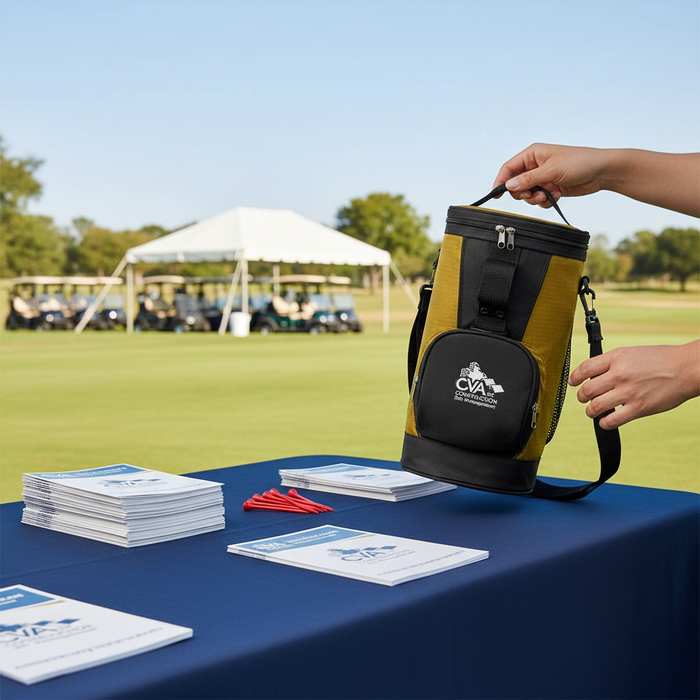 Custom Logo Golf Cooler Bag Insulated 420D Ripstop Tote - Tournamentshowroom.com