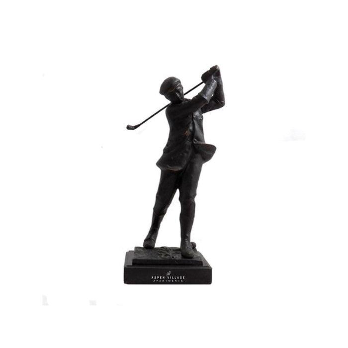 Custom Engraved Large Golfer Sculpture on Marble Base