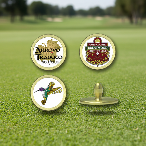 Custom Logo Golf Tour Brass Ball Markers 3/4" - Tournamentshowroom.com