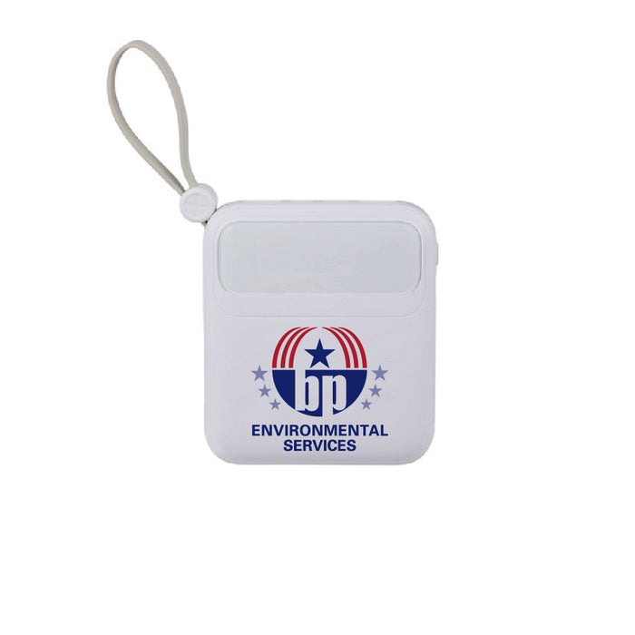 Custom Logo PWR Boost Portable Power Bank with Charging Cables 20W PD 10,000mAh