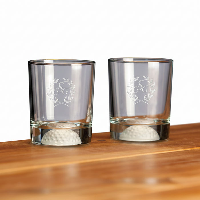 Custom Logo Fore Double Old Fashioned Glass in Sets Etched