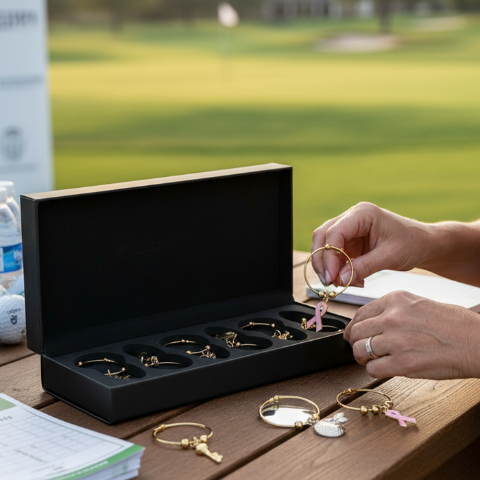 Custom Logo Golf Wine Charms Gold or Silver Finish