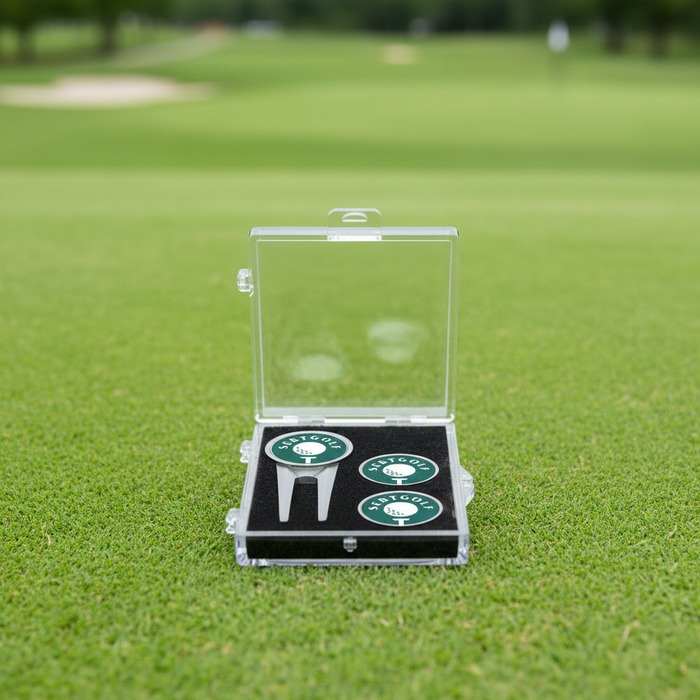 Custom Logo Golf Boss Divot Tool Kit with 3 Ball Markers - Tournamentshowroom.com