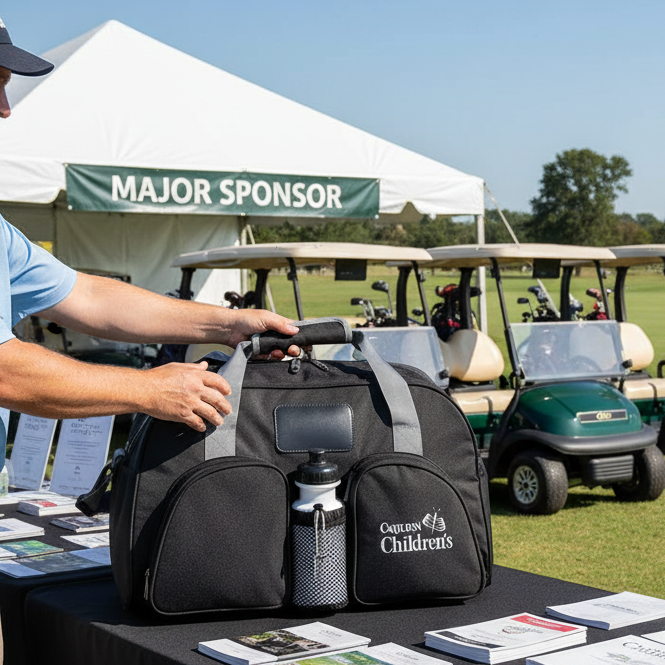 Custom Logo Golf Weekender Duffel Bag with Hard Bottom