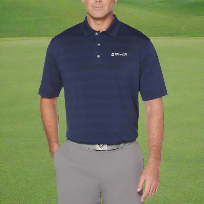 Custom Logo Embroidered Callaway Men's Horizontal Textured Polo Shirt
