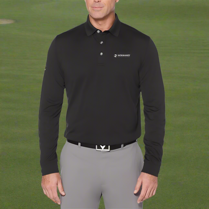Custom Logo Embroidered Callaway Men's Long Sleeve Core Performance Polo Shirt