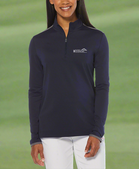 Custom Logo Embroidered Ladies' Callaway 1/4 Zip Mock Pullover Shirt