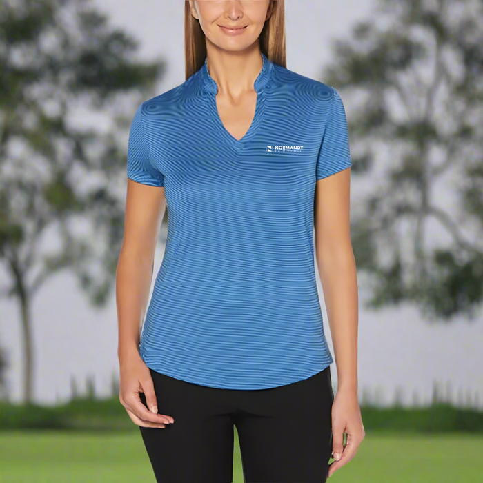 Custom Logo Embroidered Callaway® Ladies' Fine Line Stripe Polo Shirt