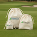 Custom Logo Cotton Golf Drawstring Pouch Short Run 4" x 4" - Tournamentshowroom.com