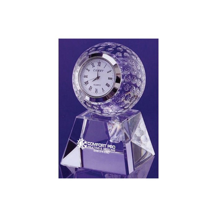 Executive Engraved Crystal Golf Ball Clock