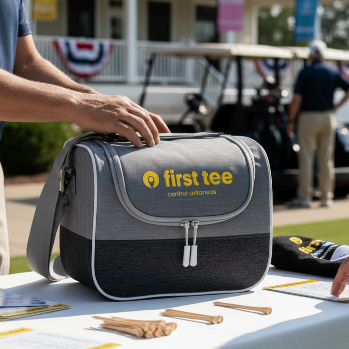Custom Logo Insulated Golf Cooler Caddy with 6-Can Capacity